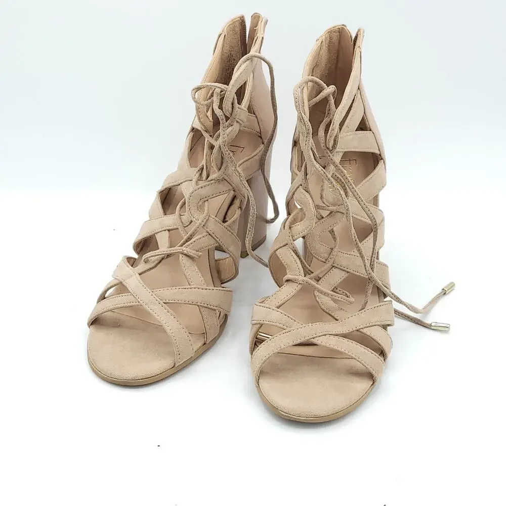 Franco Sarto Women's Meena Heeled Sandals biege size 8